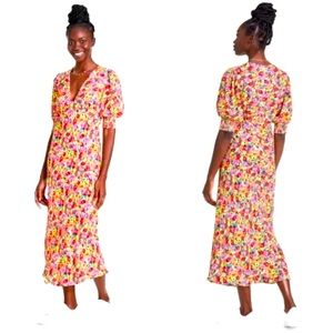 Rixo x Target Floral Puff Sleeve Dress Womens Size 14